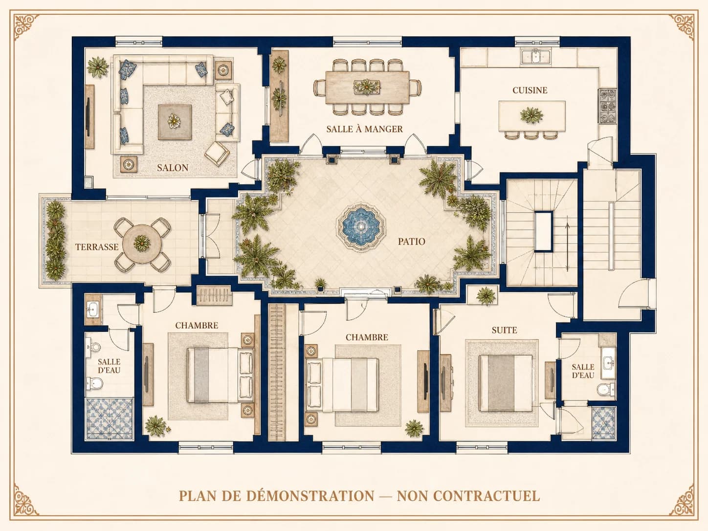 Plan de présentation · fictif · Villa contemporaine à Canastel
